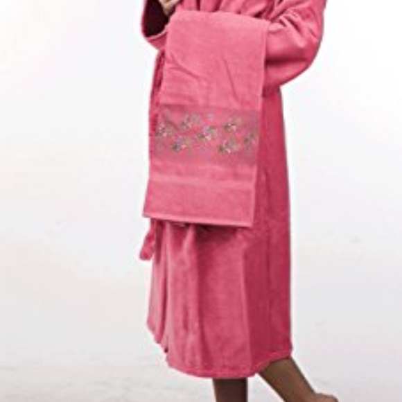 100% Turkish Cotton Bathrobe Dried Pink Rose - Picture 2 of 4